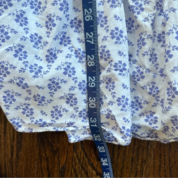 & OTHER STORIES Relaxed Gathered Mini Dress floral blue white size xs 1224 - Picture 12 of 13